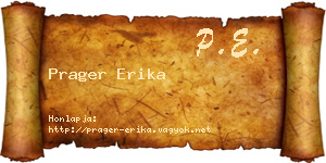 Prager Erika névjegykártya